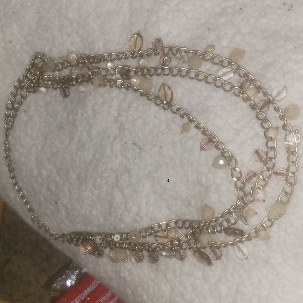 Talbots 3 strand chunky long necklace